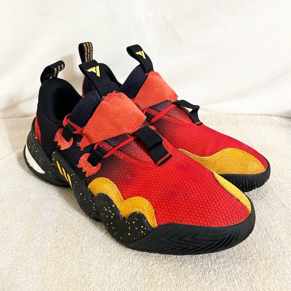 Adidas Trae Young 1 Atlanta Hawks Black/Red/Yellow size 10 MENS BASKETBALL SHOES - Picture 3 of 9